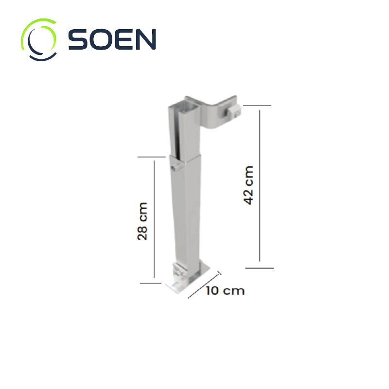 Estructura para Panel Solar para fijación Riel Graduable 42 cm - Imagen 2