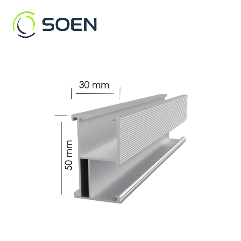 Estructura Panel Solar Riel Aluminio 4.9 Metros - Imagen 2