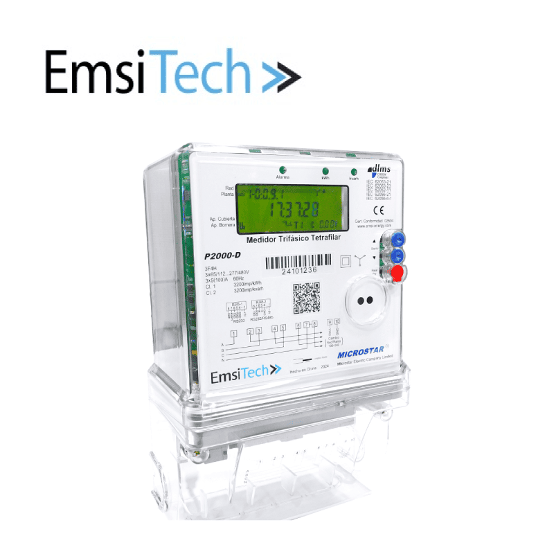 Medidor Emsitech P2000 D-100A trifasico medida Directa