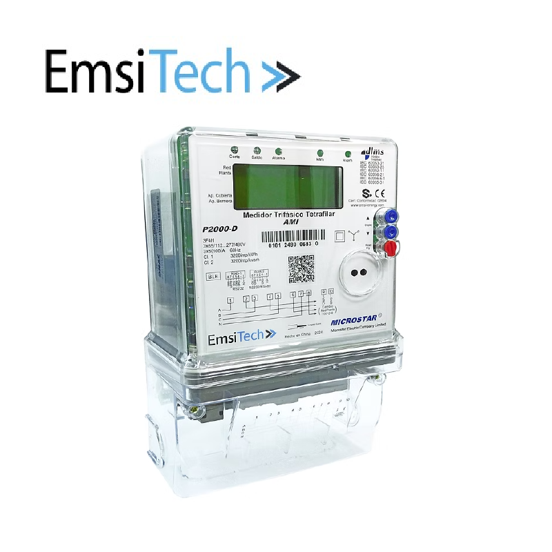 Medidor Emsitech P2000 D-100A trifasico medida Directa - Imagen 2